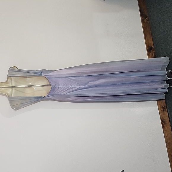 Nadine Dress Vintage 90s Mesh Overlay Maxi Blue Size 9 - Picture 7 of 14